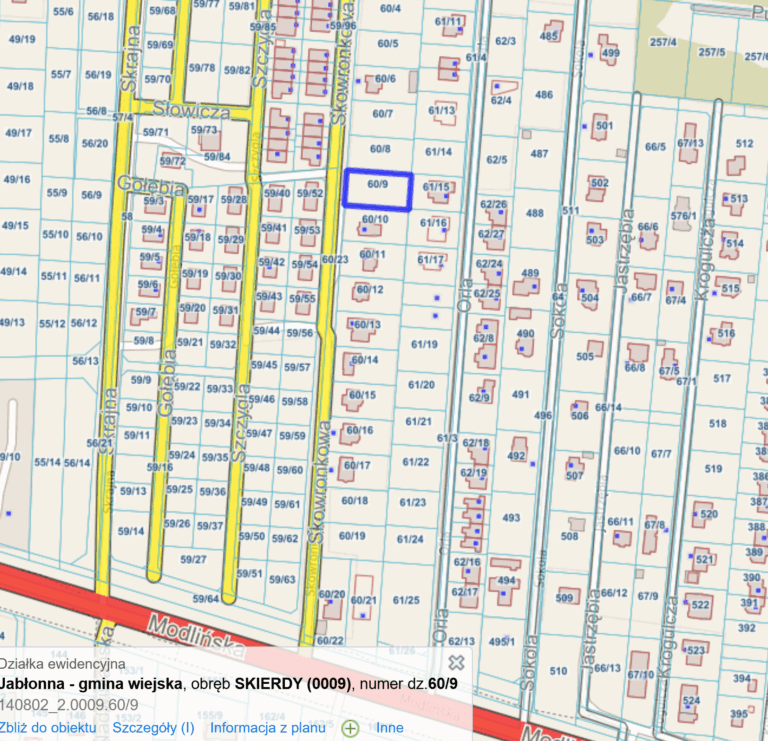 Działka 1000 m2. Skierdy.